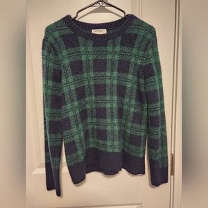 Old Navy blue and green plaid sweater large